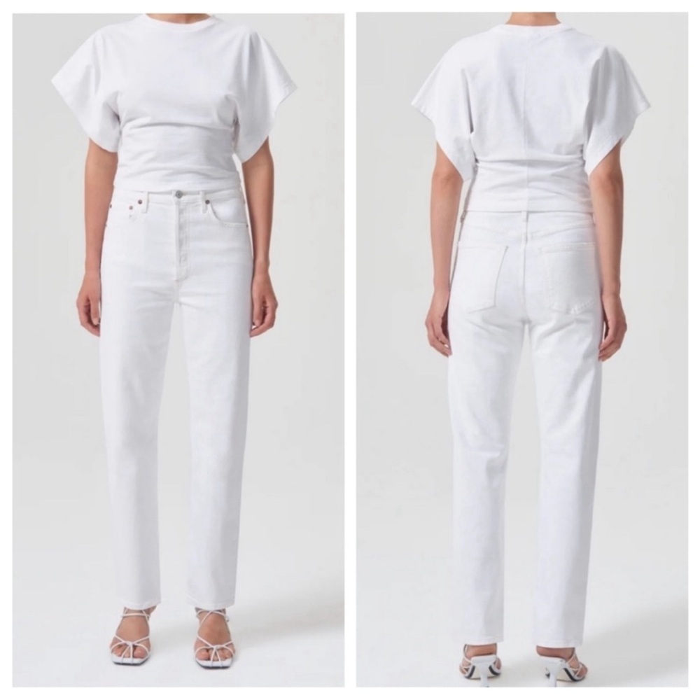 NWT Agolde High Rise Stovepipe Jeans White Size 32